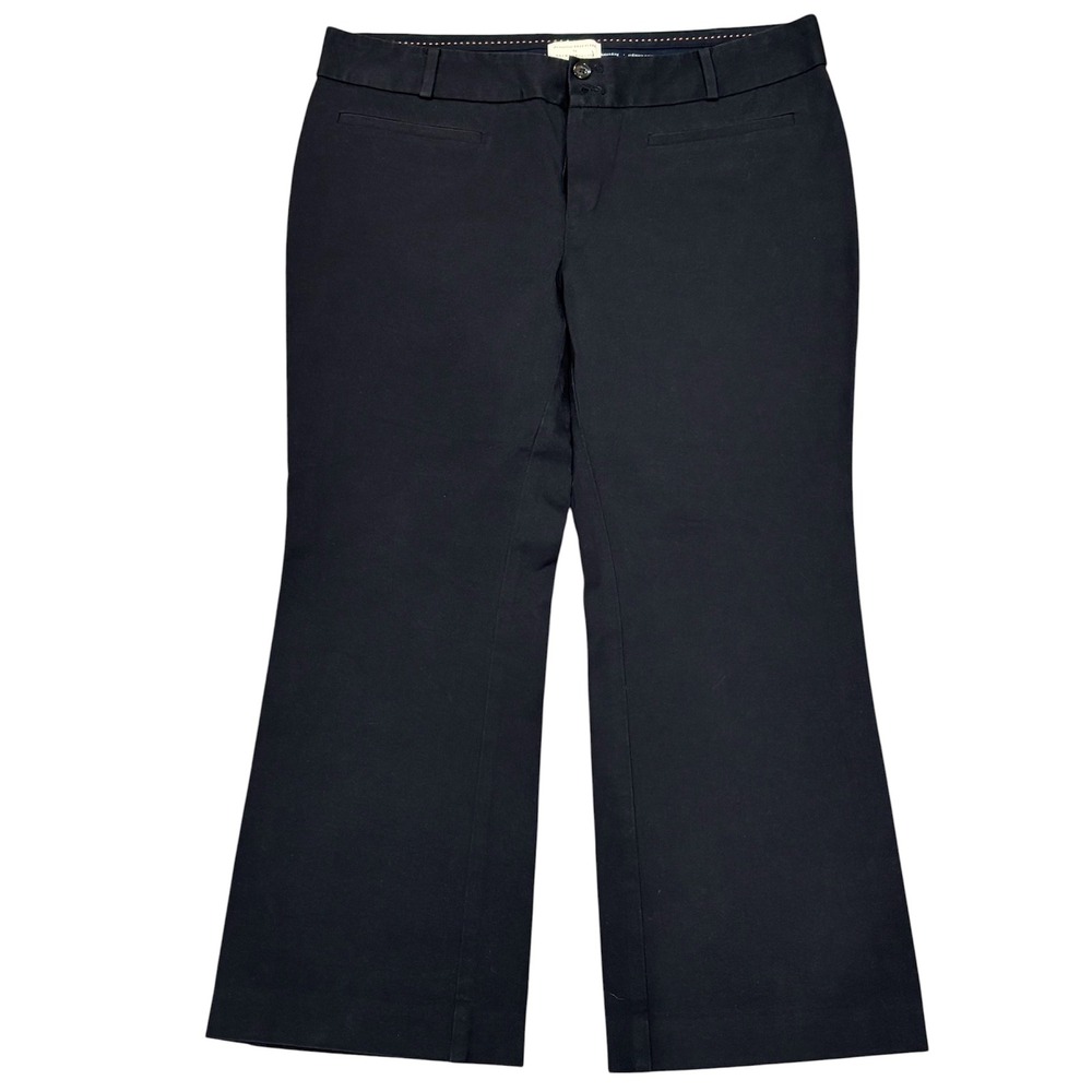 Anthropologie Essential Crop Flare Pants 14 Black Trousers